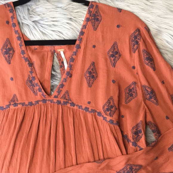 Free People Tops - Free People Crinkle boho long sleeve tunic Large